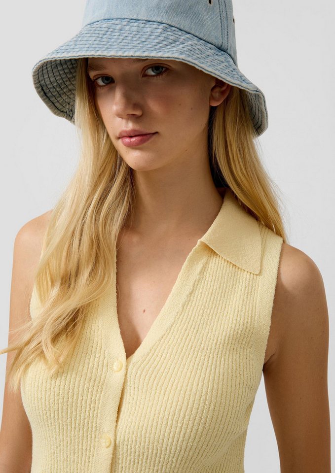 QS Funktionsweste Strickpullunder Stricktop mit Polokragen