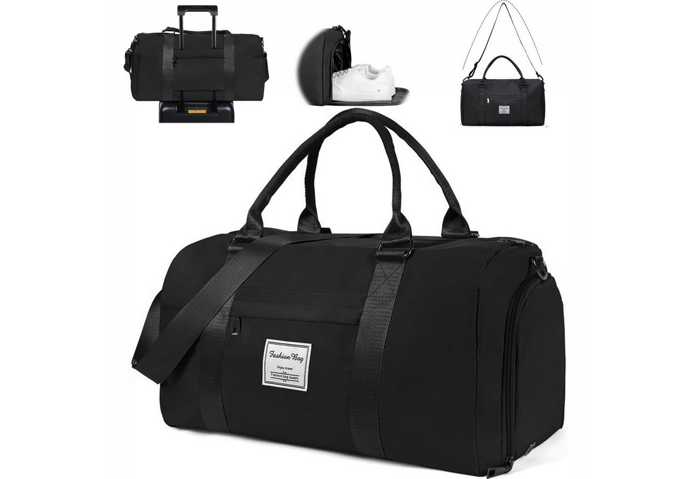 wohnTRAUM24 Reisetasche Sporttasche wasserdicht Handgepäck-Taschen mit Nassfach & Schuhfach, Travel Gym Tasche Fitnesstasche mit Schultergurt für Herren Damen Bild 2