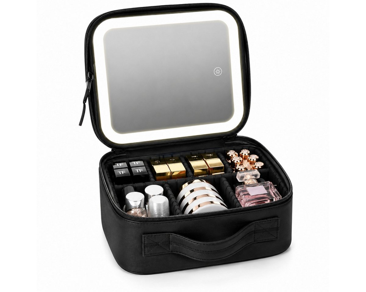 R2 Invest Kosmetikkoffer mit LED Spiegel Reise Kosmetiktasche Organizer Bild 3