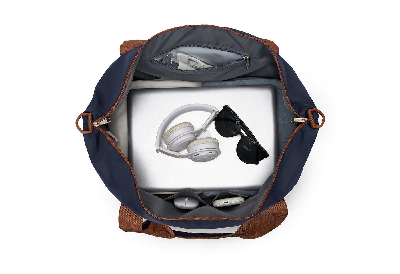 KONO Reisetasche Set mit Kosmetiktasche, 45×36×20cm Polyester Twill Handgepäck Bild 3