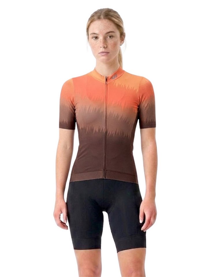 Wulibike Radtrikot Damen Fahrrad-Set Sunset Race Fit, ultraleichte Fahrradbekleidungsset (2-tlg) Zweiteiliges Set mit Kurzarm-Radtrikot und Trägerhose für Damen Bild 2
