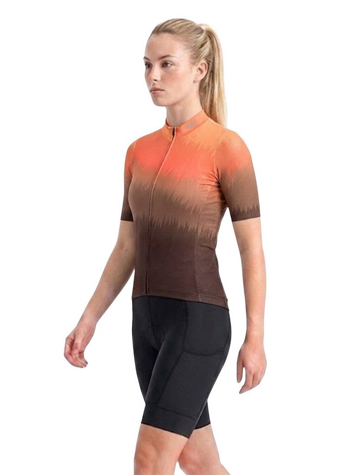 Wulibike Radtrikot Damen Fahrrad-Set Sunset Race Fit, ultraleichte Fahrradbekleidungsset (2-tlg) Zweiteiliges Set mit Kurzarm-Radtrikot und Trägerhose für Damen Bild 3