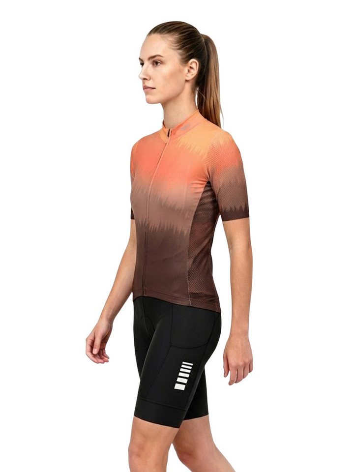Wulibike Radtrikot Damen Radsport-Set, All-Road Race-Fit Aero Kurzarm (2-tlg) Fahrradbekleidungsset mit Trikot und stützenden High-Waist-Bib-Shorts Bild 5