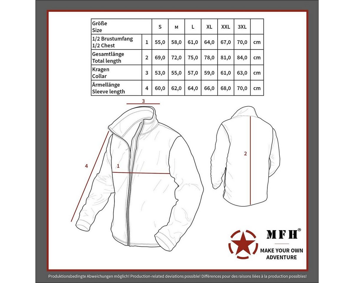 MFH Outdoorjacke Trekking Fleece-Jacke, "Combat", coyote tan