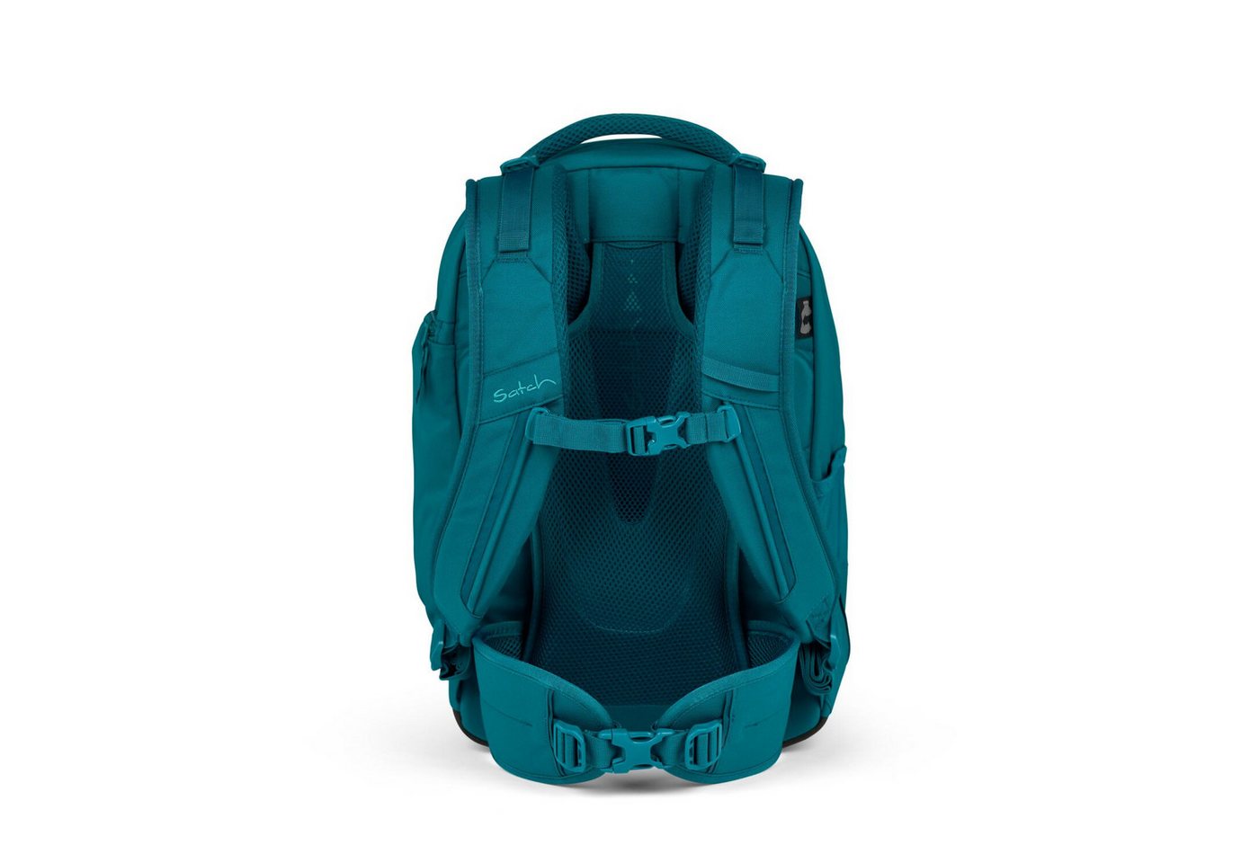 Satch Schulranzen Schulrucksack-Set MATCH Deep Petrol 3-teilig, Kollektion 2024 (3-teilig), Laptop-Fach, Your-Size-System, Schulranzen