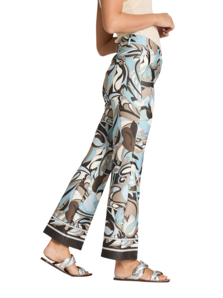 Cambio Stoffhose bunt,Freizeit,Polyester,Allover-Print,Wide Leg