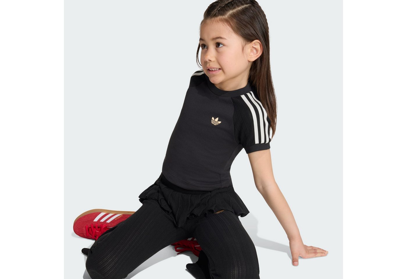 adidas Originals Trainingsanzug SLIM KNITTED T-SHIRT UND LEGGINGS SET (1-tlg) Bild 2