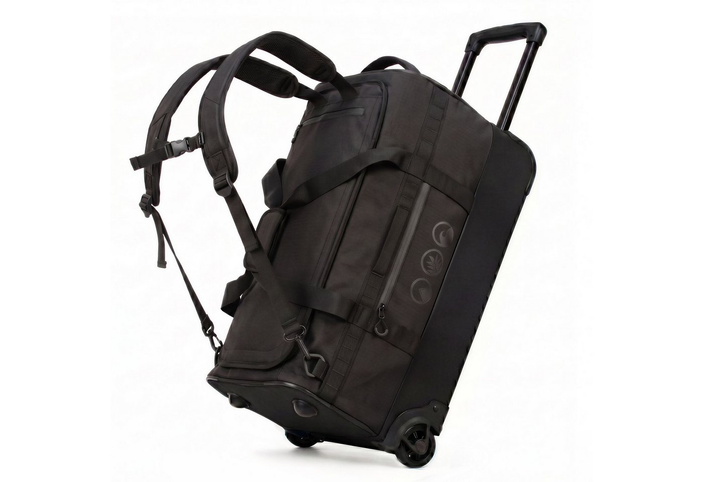 SONS OF ALOHA Koffer 3in1 Reisetasche, Koffer & Rucksack FLOW Schuhfach Handgepäck schwarz, 3in1 Hybrid Handgepäck Koffer & Rucksack aus recycelten Materialen