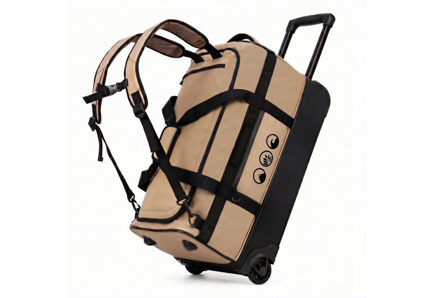 SONS OF ALOHA Koffer 3in1 Reisetasche, Koffer & Rucksack FLOW Schuhfach Handgepäck beige, 3in1 Hybrid Handgepäck Koffer & Rucksack aus recycelten Materialen Bild 3