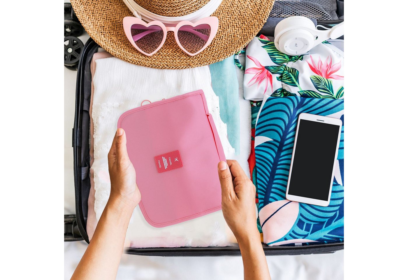 Intirilife Kosmetiktasche (1-tlg), Wasserfeste Kosmetiktasche Wasserabweisende Kultur Reisetasche