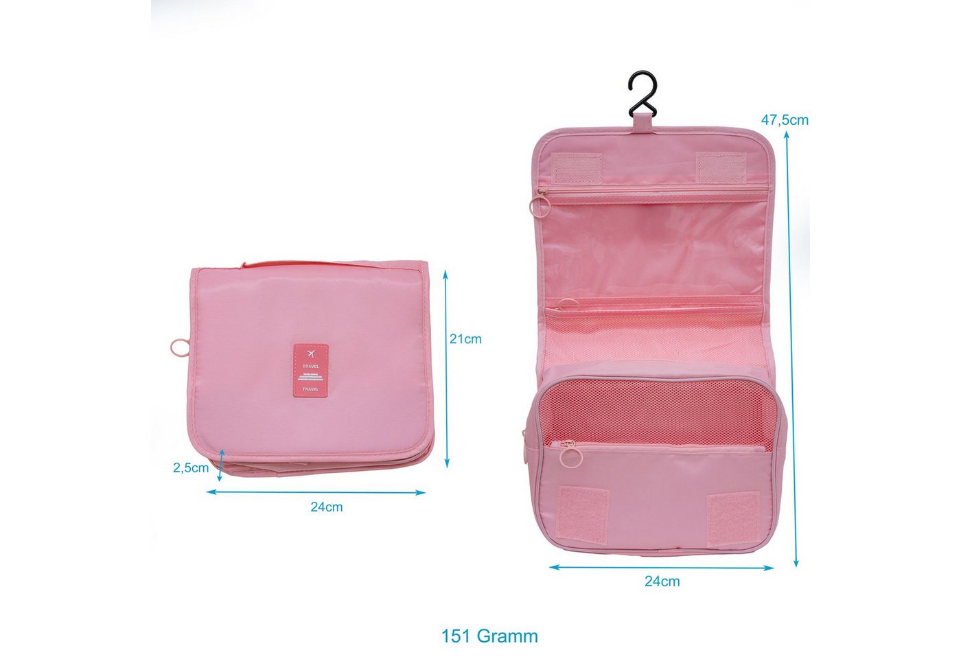 Intirilife Kosmetiktasche (1-tlg), Wasserfeste Kosmetiktasche Wasserabweisende Kultur Reisetasche Bild 4