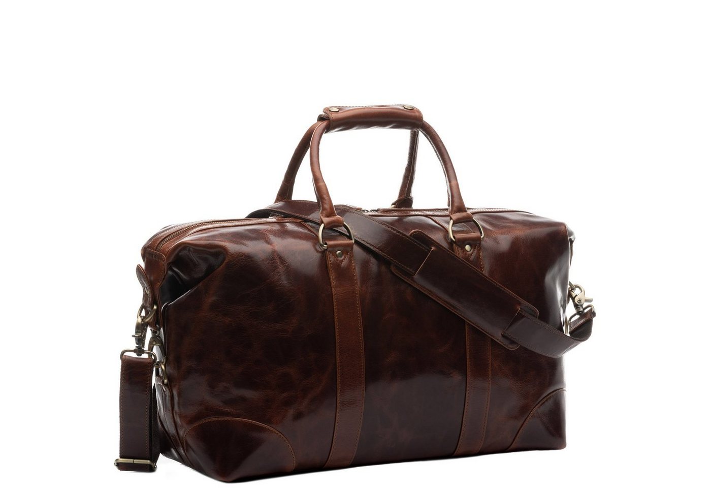 SID & VAIN Reisetasche echt Leder Weekender groß Ledertasche tan AUSTIN, Echtleder Reisegepäck für Damen & Herren, Sporttasche XL Hellbraun Bild 4