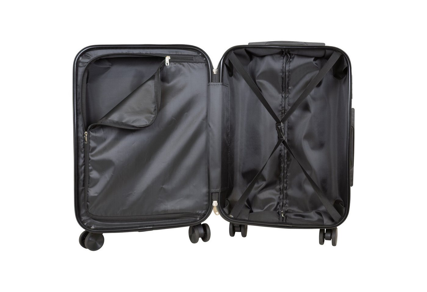 Trendyshop365 Hartschalen-Trolley Hartschalenkoffer mit Schmetterlings-Motiv und Doppelrollen, Zahlenschloss, Dehnfalte, Schmetterling Bild 4