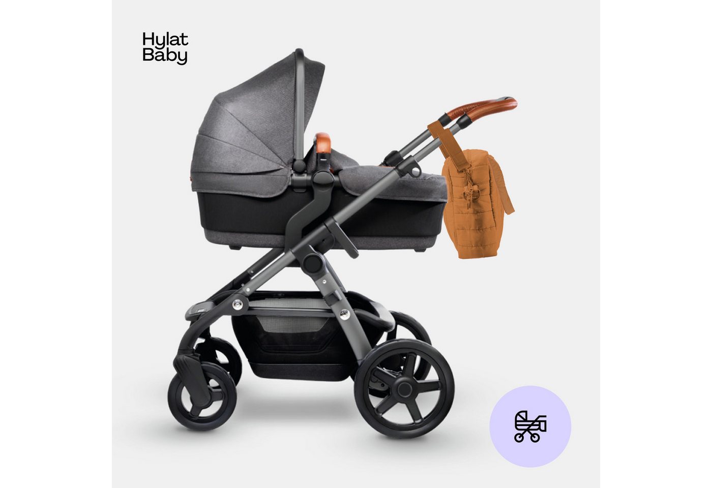 Hylat Baby Wickeltasche Wickeltasche - gesteppte Tasche für Windeln und Kindersachen - Braun (1-tlg), Gesteppte Tasche für Windeln und Kindersachen - Braun Bild 2