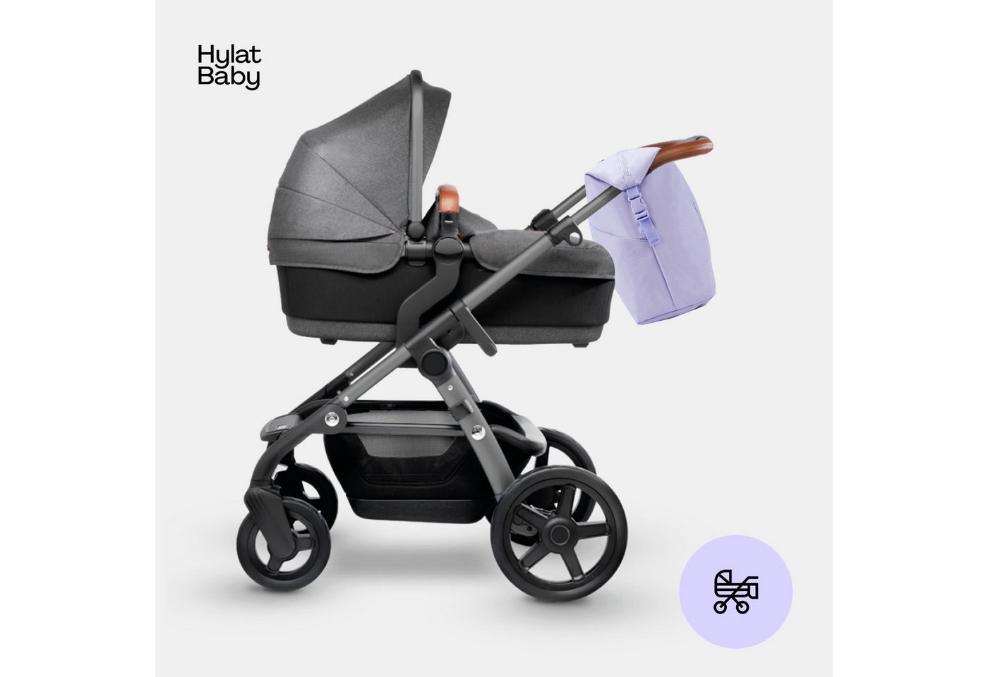 Hylat Baby Wickeltasche Wickeltasche - gesteppte Tasche für Windeln und Kindersachen - Lila (1-tlg), Gesteppte Tasche für Windeln und Kindersachen - Lila Bild 2