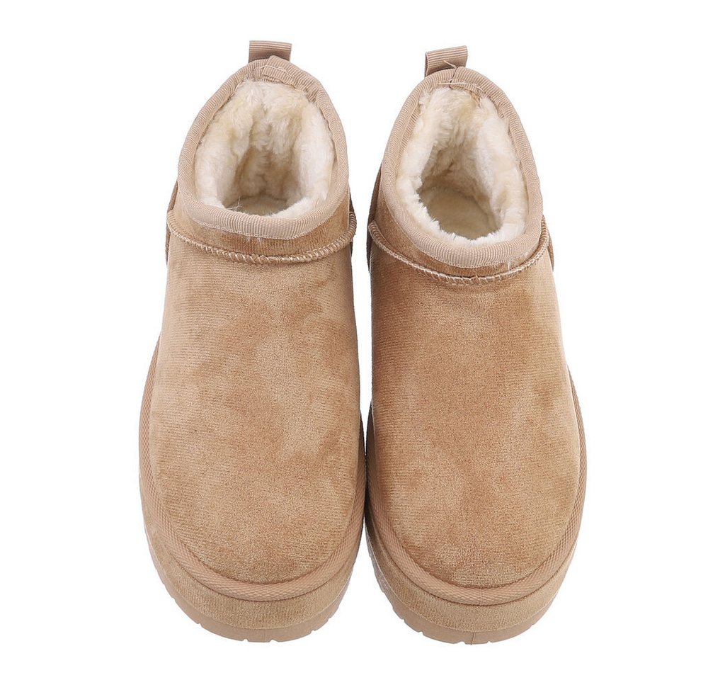 Ital-Design Damen Snowboots Freizeit Snowboots (87451893) Flach Stiefeletten in Hellbraun