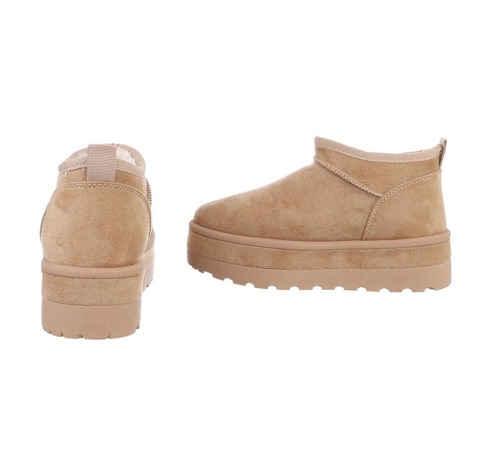 Ital-Design Damen Snowboots Freizeit Snowboots (87451893) Flach Stiefeletten in Hellbraun Bild 2