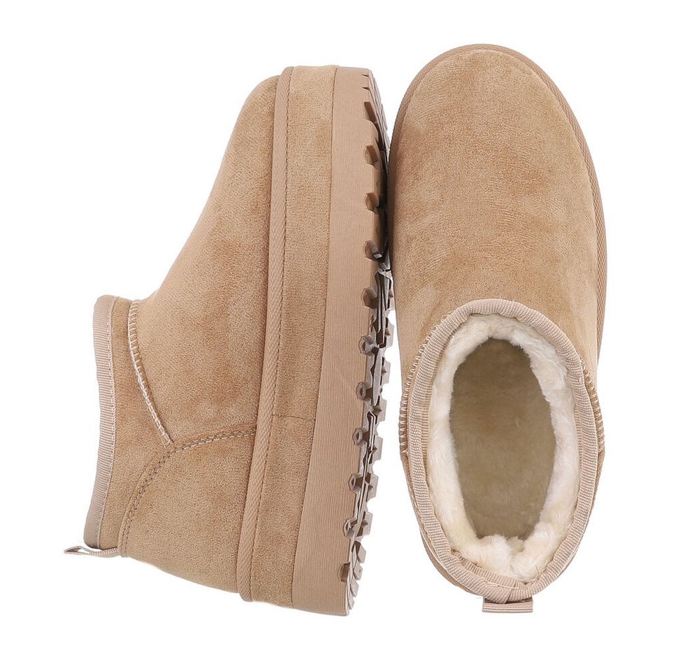 Ital-Design Damen Snowboots Freizeit Snowboots (87451893) Flach Stiefeletten in Hellbraun Bild 5