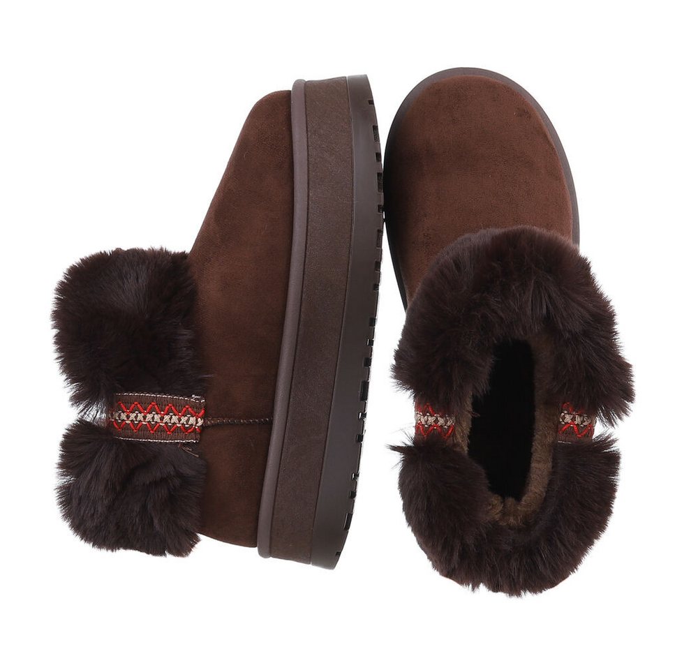 Ital-Design Damen Snowboots Freizeit Snowboots (87451998) Flach Stiefeletten in Braun Bild 2