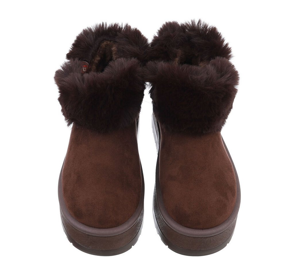 Ital-Design Damen Snowboots Freizeit Snowboots (87451998) Flach Stiefeletten in Braun Bild 3