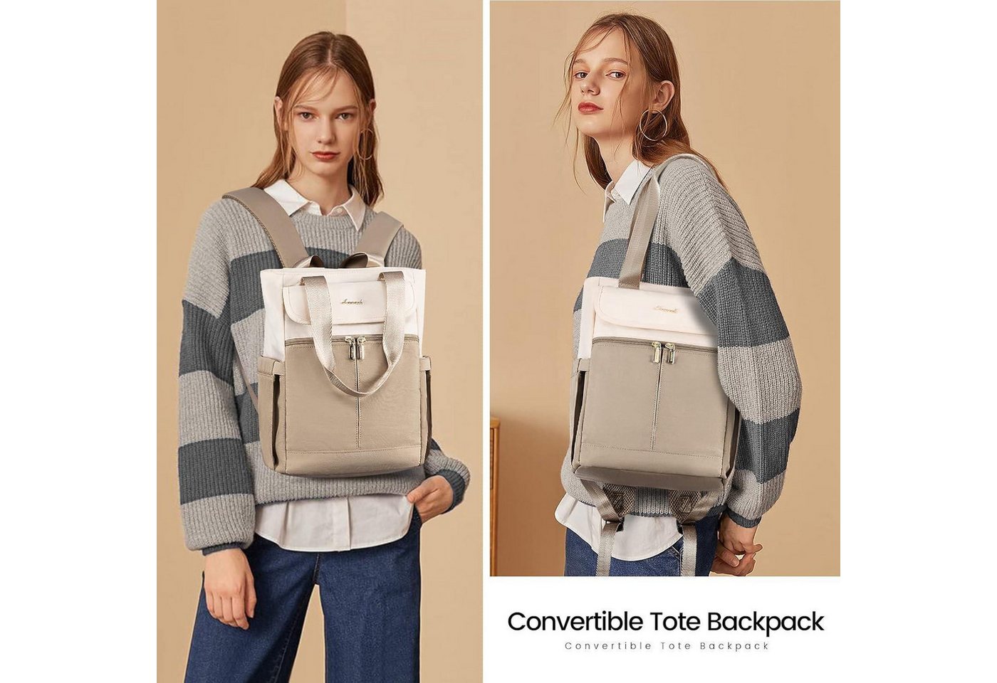 LuxusKollektion Cityrucksack Rucksack Damen Klein Cityrucksack Handtasche 2 in 1 Rucksacktasche Bild 5