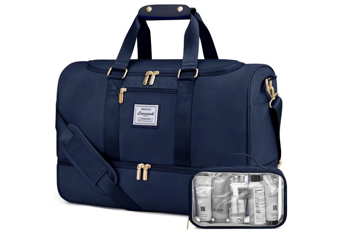 LuxusKollektion Reisetasche Sporttasche Damen Weekender Reisetasche mit Schuhfach Nassfach