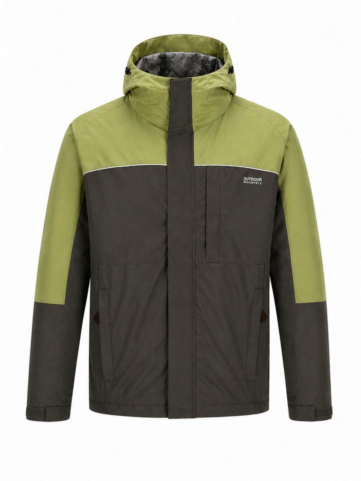 Weit & Breit Handelsgesellschaft mbH Trekkingjacke Herren Outdoor Discovery Trekkingjacke Grün 48 (Einzelartike, 1-St., Ooutdoorjacke) Unterarmbelüftung,versiegelte Nähte, reflektierende Elemente, Kapuze Bild 3