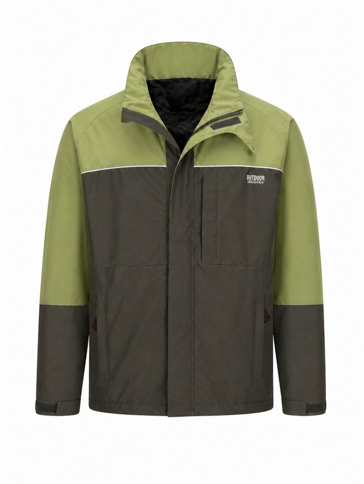 Weit & Breit Handelsgesellschaft mbH Trekkingjacke Herren Outdoor Discovery Trekkingjacke Grün 48 (Einzelartike, 1-St., Ooutdoorjacke) Unterarmbelüftung,versiegelte Nähte, reflektierende Elemente, Kapuze Bild 4