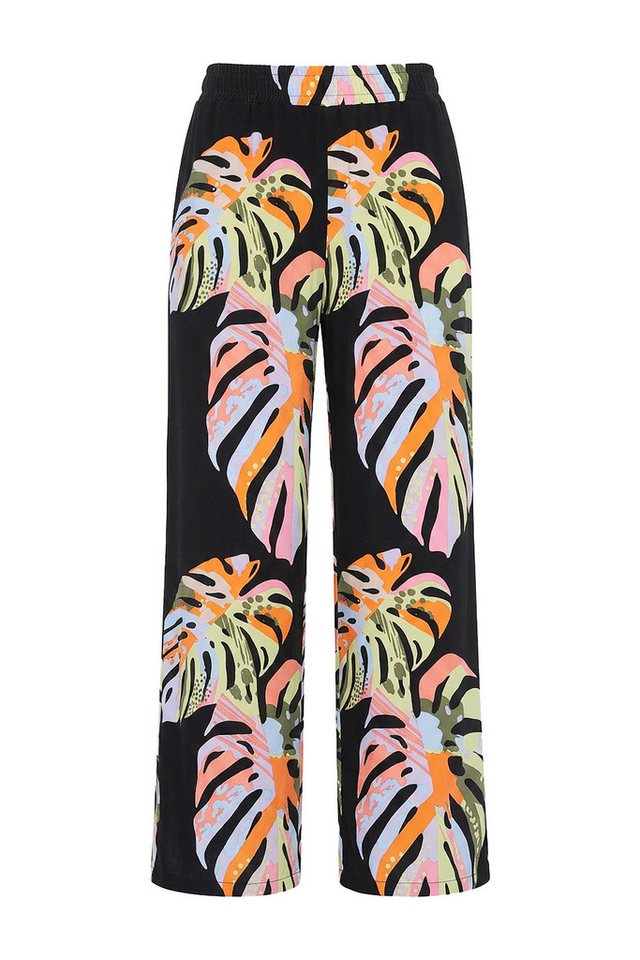 Angel of Style Funktionshose Jersey-Hose weites gerades Bein Blätterdruck Bild 2