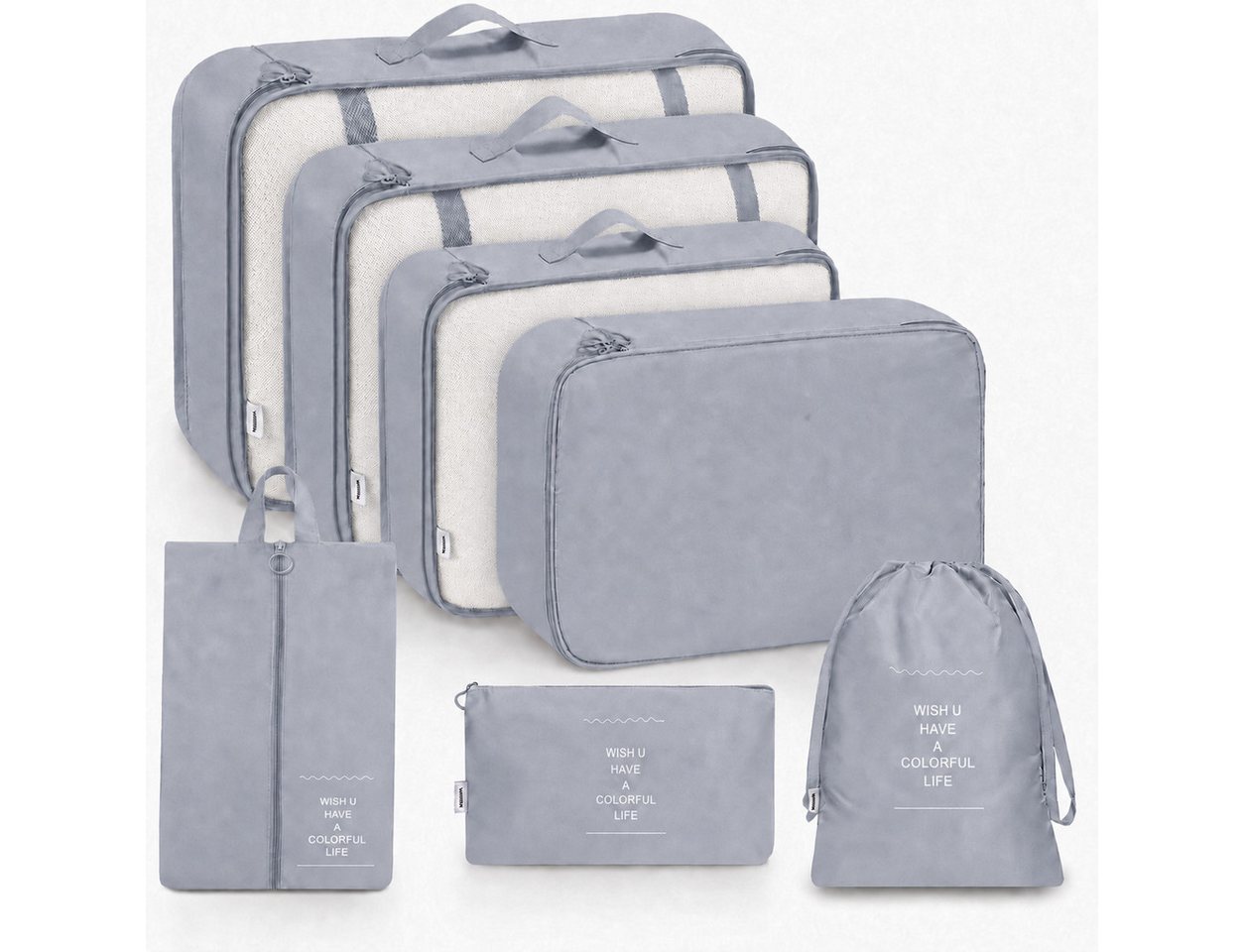 Forrlite Kofferorganizer Kofferorganizer 7-teiliges Set, Packing Cubes, Reise Packtaschen (Kofferorganizer Koffer Organizer Set 7-teiliges, Packing Cubes, Reise Packtaschen)