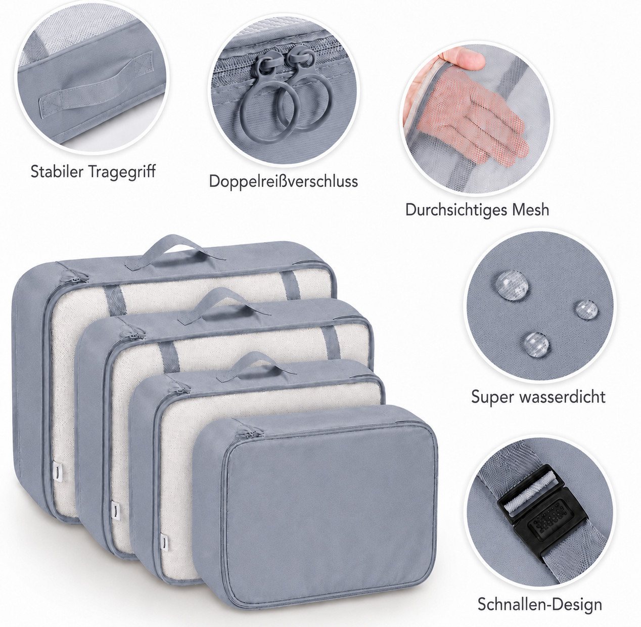 Forrlite Kofferorganizer Kofferorganizer 7-teiliges Set, Packing Cubes, Reise Packtaschen (Kofferorganizer Koffer Organizer Set 7-teiliges, Packing Cubes, Reise Packtaschen) Bild 3