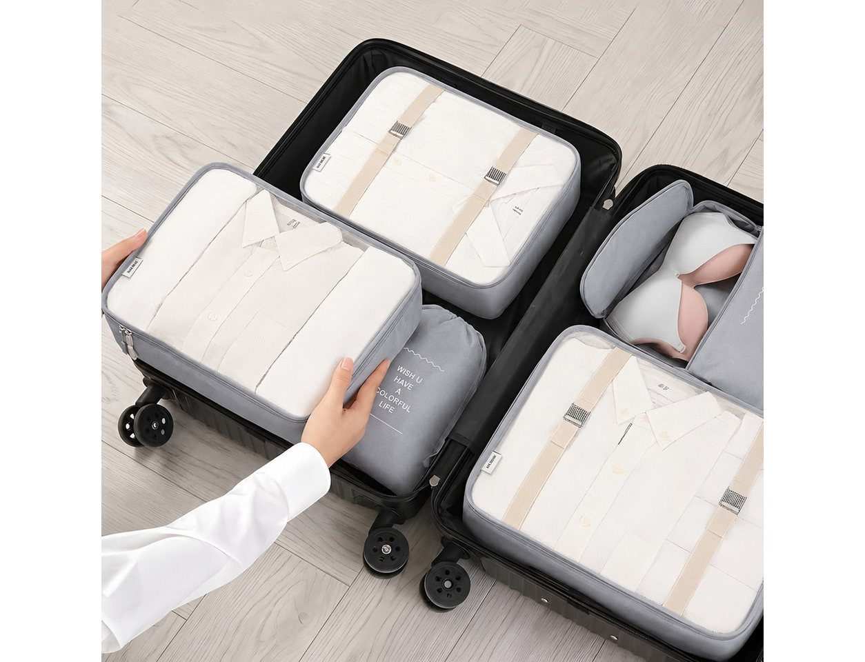 Forrlite Kofferorganizer Kofferorganizer 7-teiliges Set, Packing Cubes, Reise Packtaschen (Kofferorganizer Koffer Organizer Set 7-teiliges, Packing Cubes, Reise Packtaschen) Bild 4