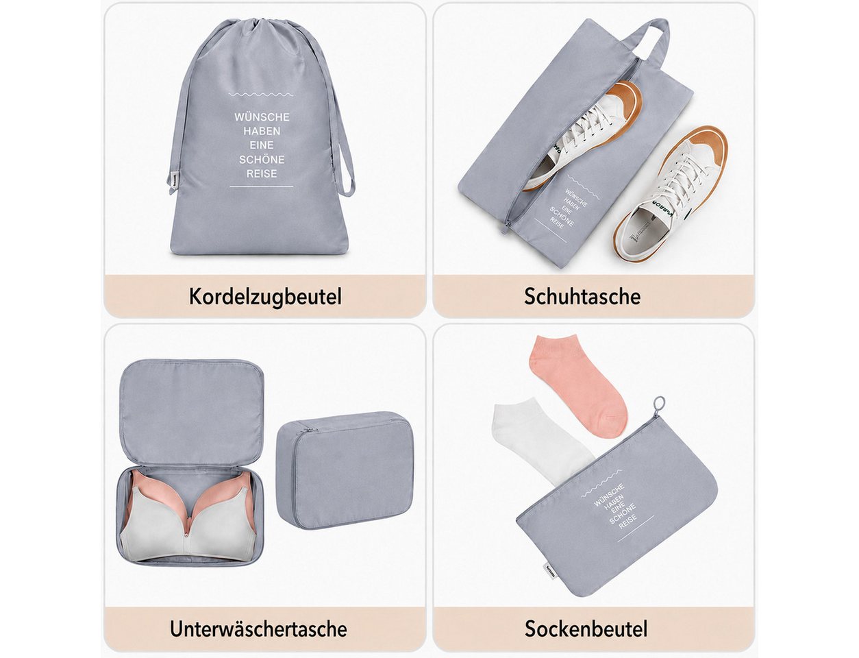 Forrlite Kofferorganizer Kofferorganizer 7-teiliges Set, Packing Cubes, Reise Packtaschen (Kofferorganizer Koffer Organizer Set 7-teiliges, Packing Cubes, Reise Packtaschen) Bild 5