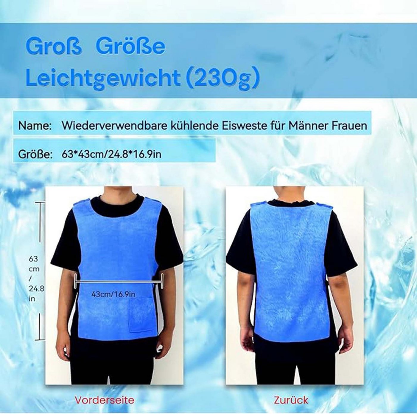 nsihing Funktionsweste Kühlweste – Sommer-Kühlgilet für Damen und Herren Bild 5
