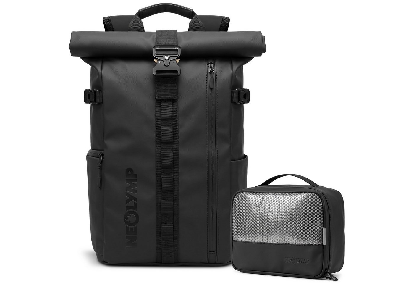 NEOLYMP Rucksack Wasserdichter Rolltop Backpack, Laptopfach, Wet Case & Rückenzugriff, Reiserucksack Herren & Damen flexibel erweiterbar - Sportrucksack Bild 3