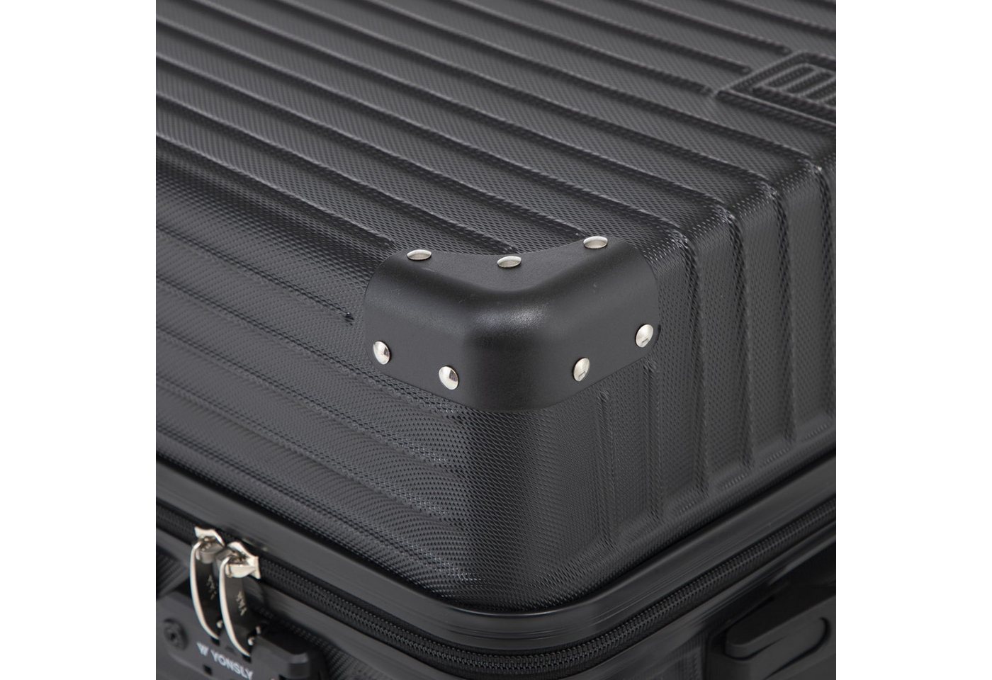 YONSLY Trolleyset Kofferset Reisekoffer Hartschale Trolley Set, 4 Rollen, (Hartschalenkoffer Set, M, L & XL), ABS Material, 360° Rollen, Zahlenschloss und weicher Griff