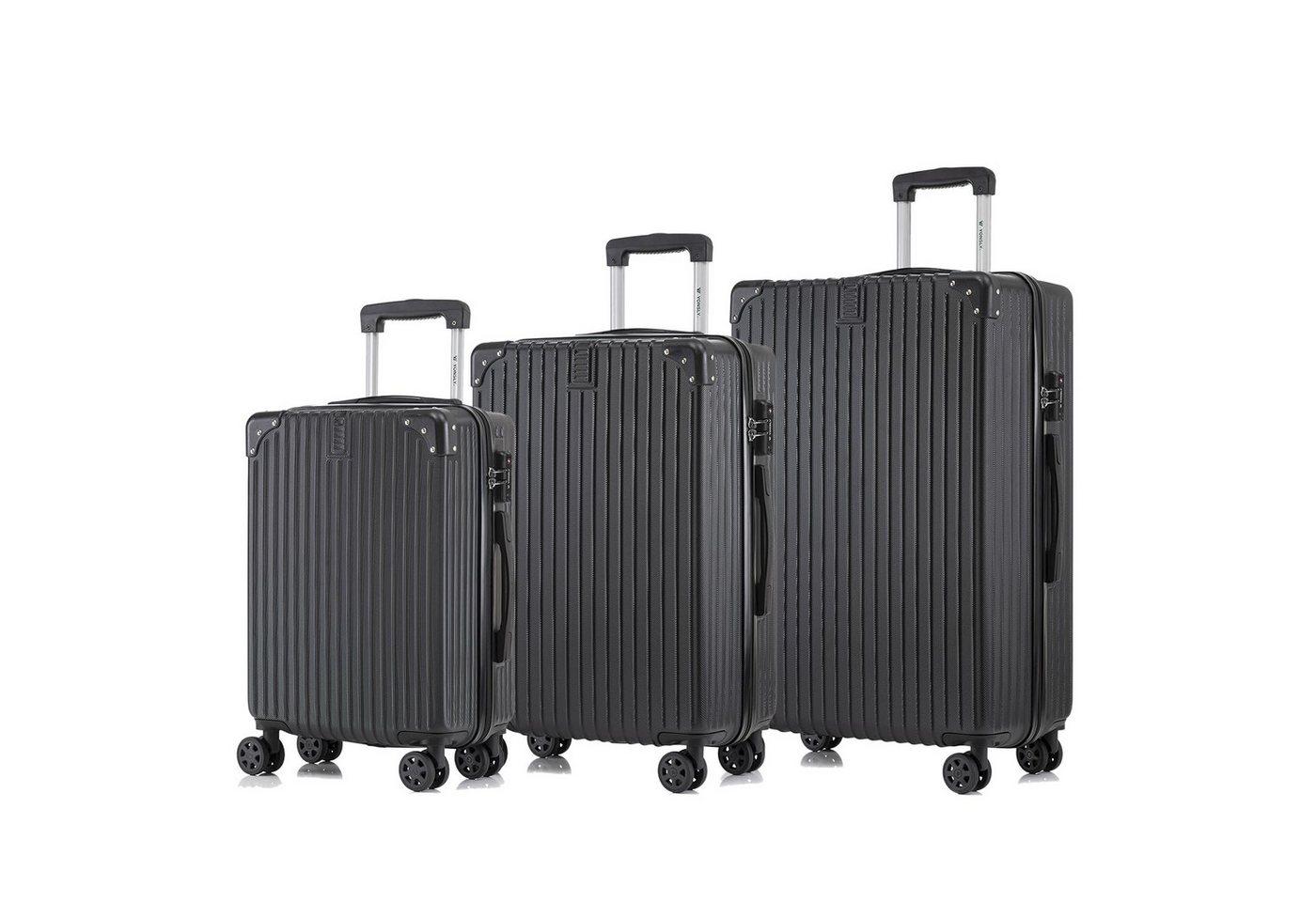 YONSLY Trolleyset Kofferset Reisekoffer Hartschale Trolley Set, 4 Rollen, (Hartschalenkoffer Set, M, L & XL), ABS Material, 360° Rollen, Zahlenschloss und weicher Griff Bild 2