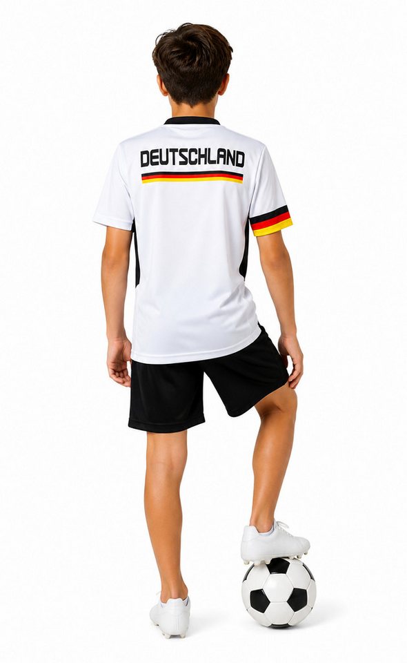 Fashion Boy Fußballtrikot Fussball Fan Set Deutschland Germany Trikot + Shorts, JS112 (Set, T-Shirt + Shorts)