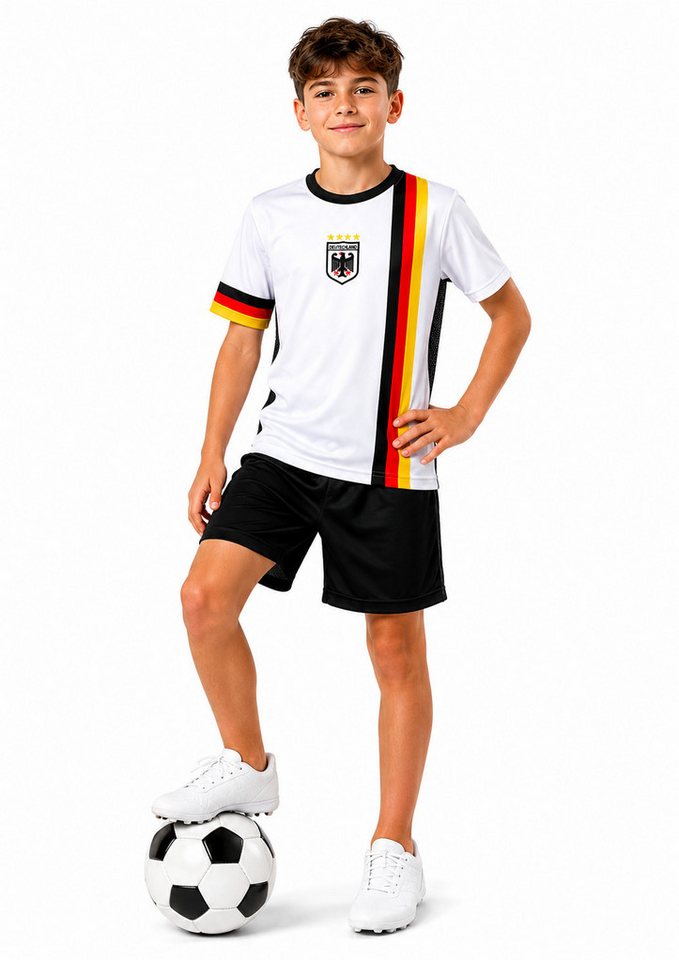 Fashion Boy Fußballtrikot Fussball Fan Set Deutschland Germany Trikot + Shorts, JS112 (Set, T-Shirt + Shorts) Bild 3