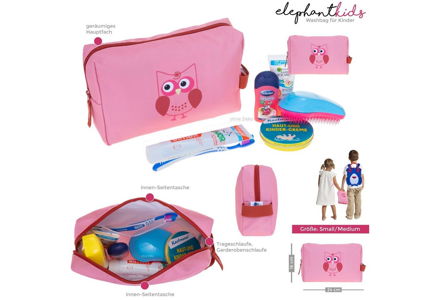 ELEPHANT Kulturbeutel Kids Washbag Kulturtasche klein Kinder Tiere, Beautycase small Reise Jungen Mädchen Bild 4