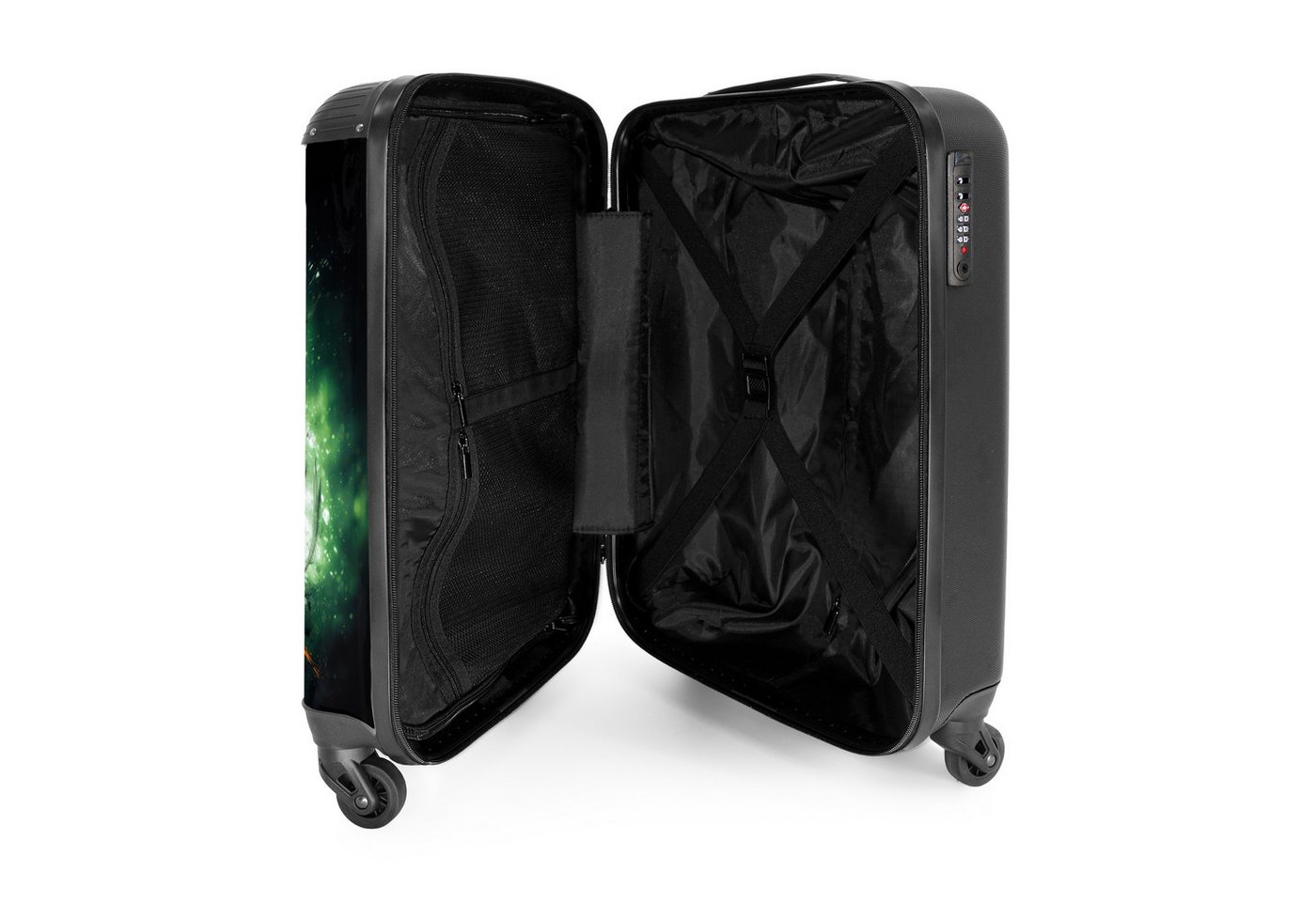 NoBoringSuitcases.com© Kinderkoffer Fußball - Gr ün 55x35x20cm, 4 Rollen, Kinder Koffer Klein, Trolley Handgepäck, Reisekoffer Bild 3