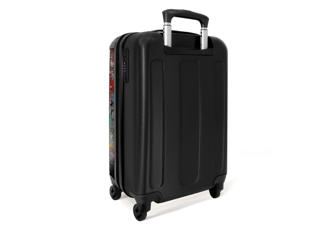 NoBoringSuitcases.com© Hartschalen-Trolley Schimpanse vor einer Graffiti-Wand 55x35x20cm, Reisetasche mit Rollen, Koffer Handgepäck Flugzeug Bild 3