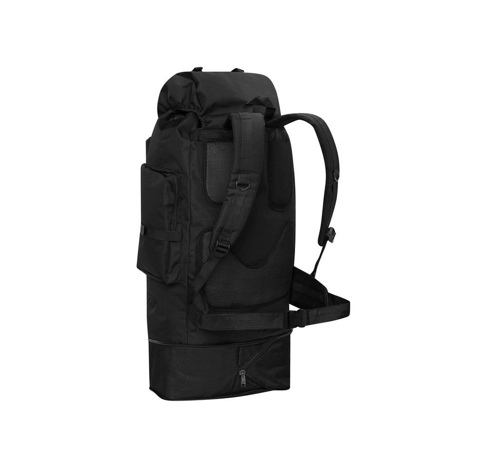 NILS CAMP Trekkingrucksack Militärrucksack Reiserucksack Outdoorrucksack (Spar-Set, 1-tlg., 75-90 x 41 x 30 cm), 100 l, 5 Fronttaschen, MOLLE-Panel, verkürzbar