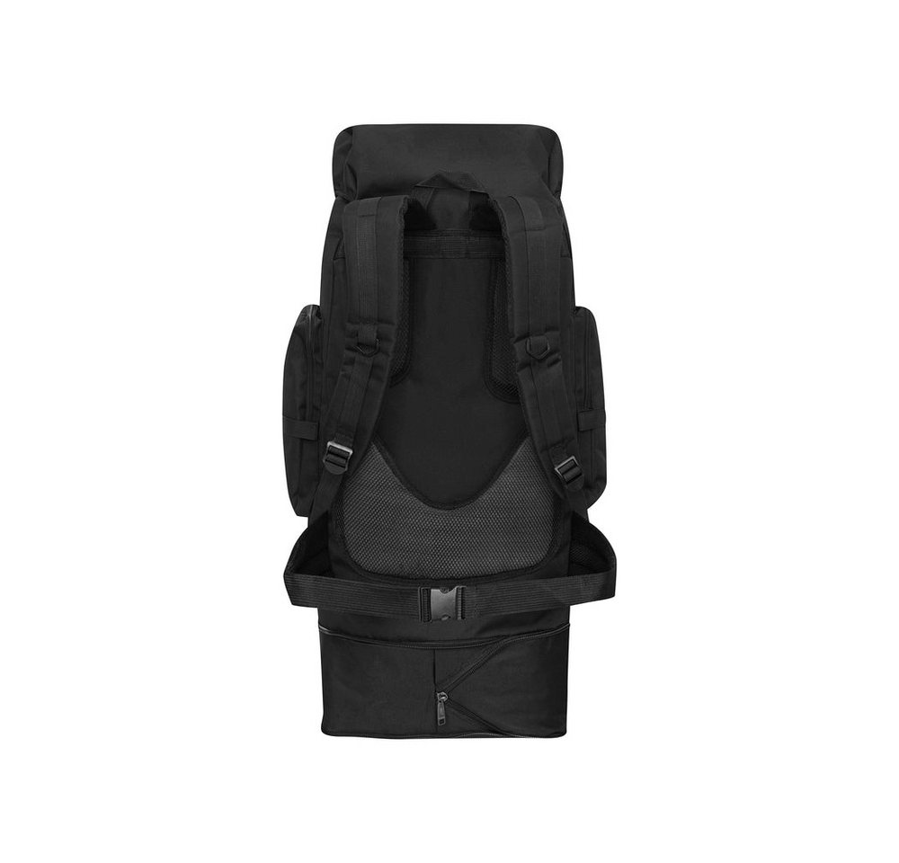NILS CAMP Trekkingrucksack Militärrucksack Reiserucksack Outdoorrucksack (Spar-Set, 1-tlg., 75-90 x 41 x 30 cm), 100 l, 5 Fronttaschen, MOLLE-Panel, verkürzbar Bild 3