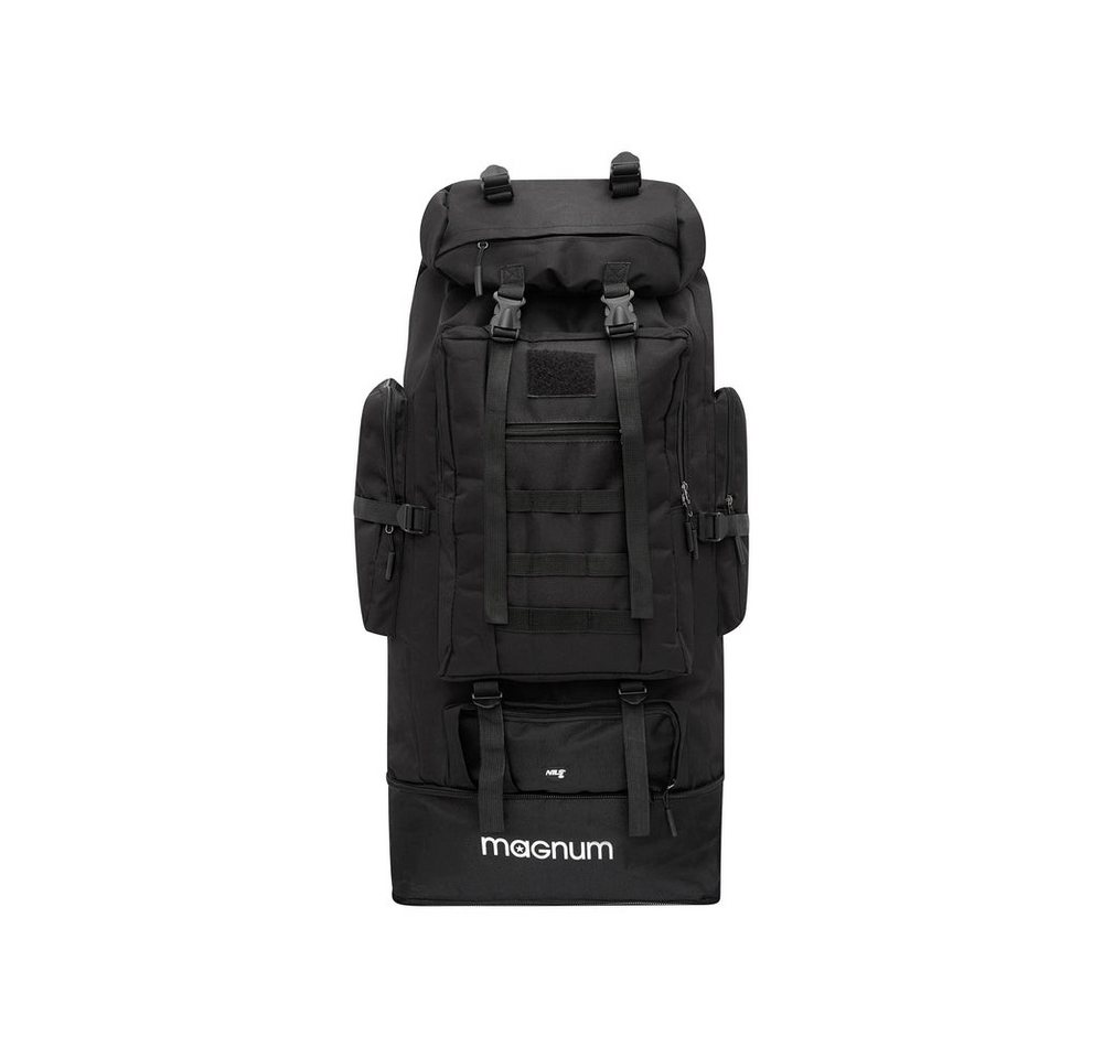 NILS CAMP Trekkingrucksack Militärrucksack Reiserucksack Outdoorrucksack (Spar-Set, 1-tlg., 75-90 x 41 x 30 cm), 100 l, 5 Fronttaschen, MOLLE-Panel, verkürzbar Bild 4