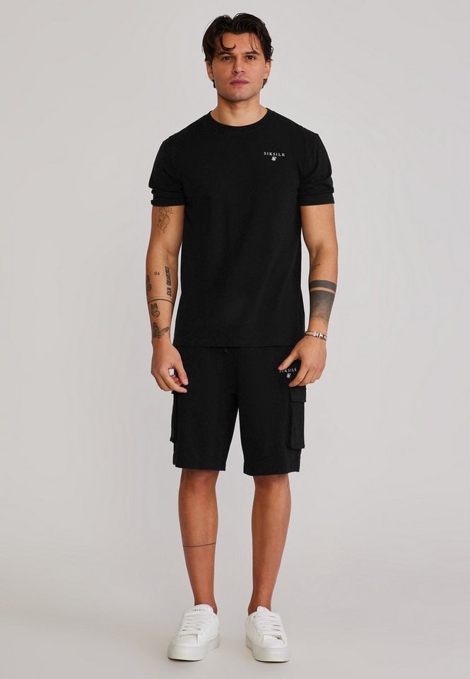 Siksilk Sweatanzug SikSilk Herren Schwarz T-Shirt and Shorts Set