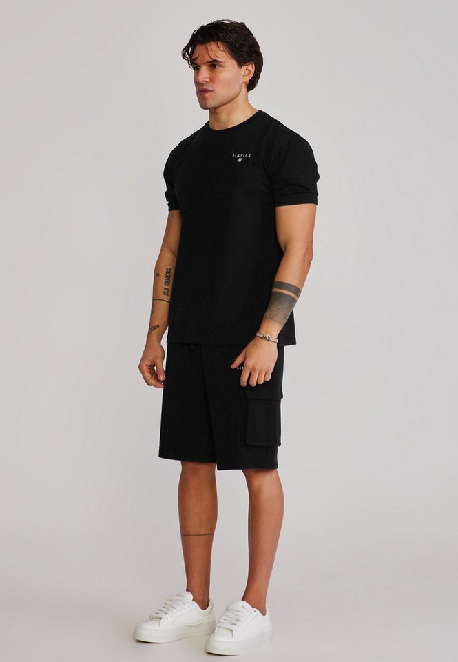 Siksilk Sweatanzug SikSilk Herren Schwarz T-Shirt and Shorts Set Bild 3