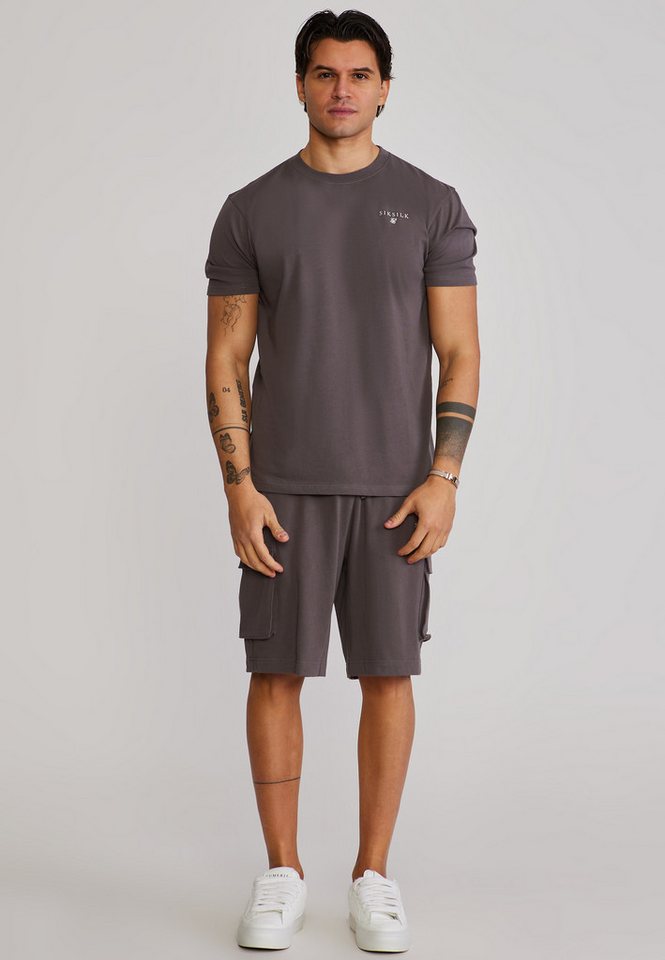 Siksilk Sweatanzug SikSilk Herren Braun T-Shirt and Shorts Set Bild 3