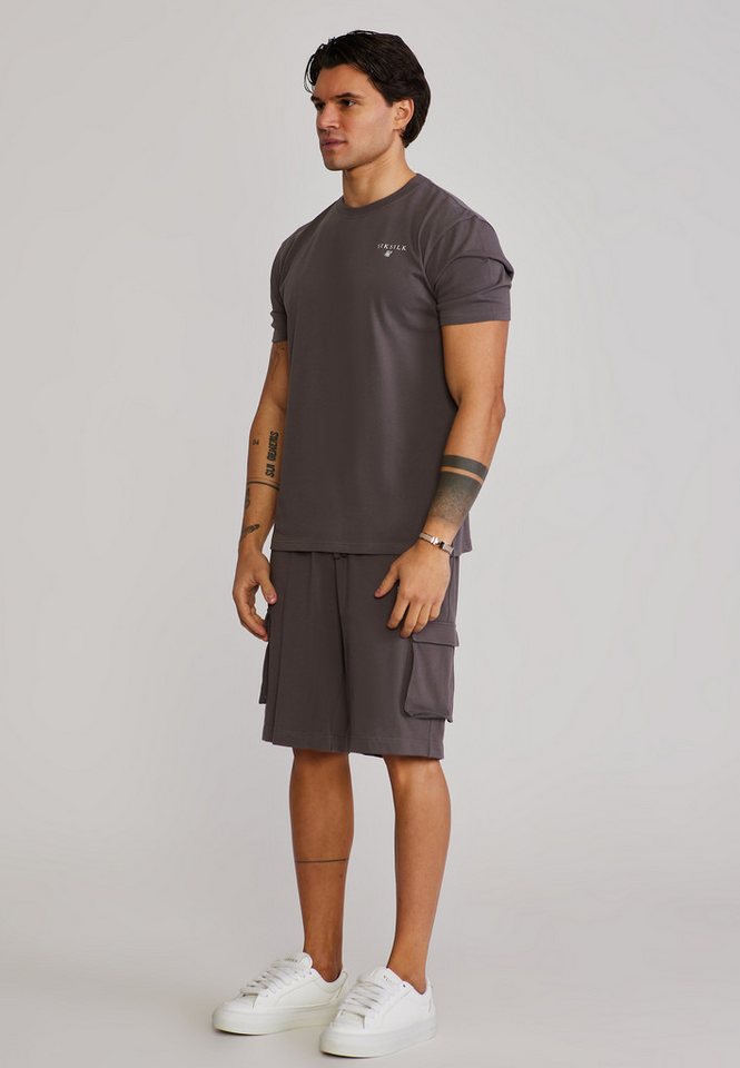 Siksilk Sweatanzug SikSilk Herren Braun T-Shirt and Shorts Set Bild 5