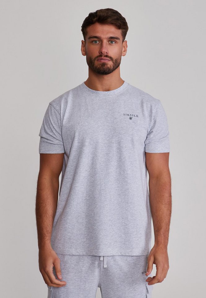 Siksilk Sweatanzug SikSilk Herren Grau Marl T-Shirt and Shorts Set Bild 2
